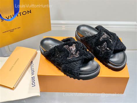 lv mule sandals|louis vuitton shearling slippers.